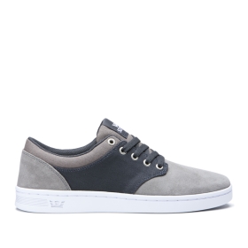 Womens Supra Low Top Shoes CHINO COURT Grey/Dk Grey/white | AU-74287